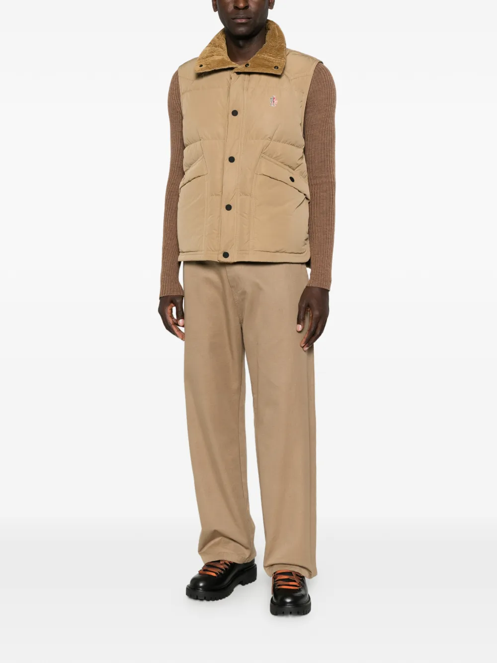 Moncler Grenoble Evans quilted high-neck gilet Beige