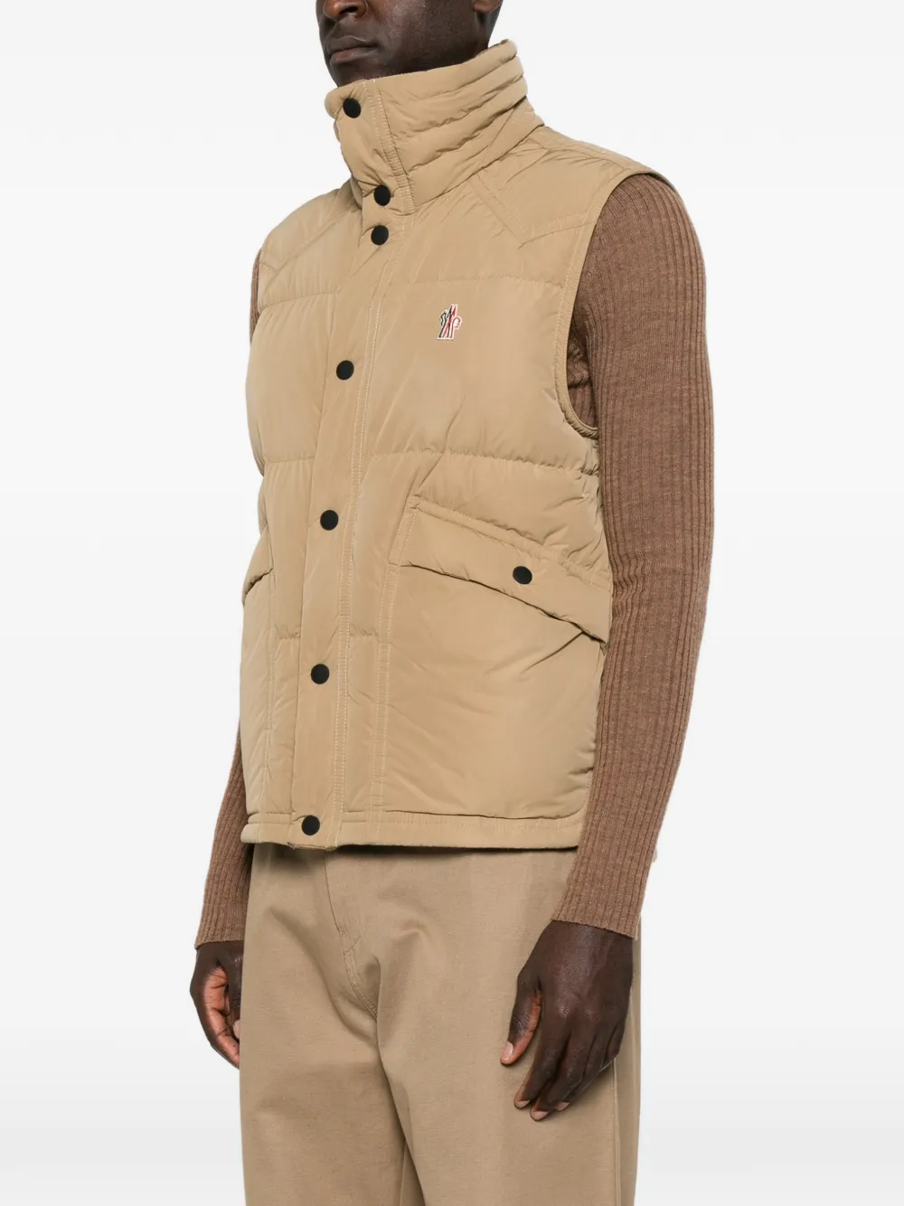 Moncler Grenoble Evans quilted high-neck gilet Beige
