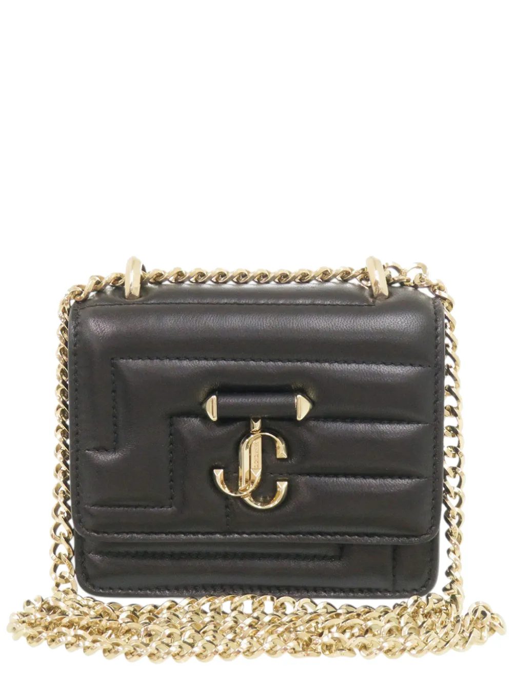 Jimmy Choo Pre-Owned 2010-2026 micro Varenne Avenue Quad Umhängetasche aus gestepptem Nappaleder - Schwarz