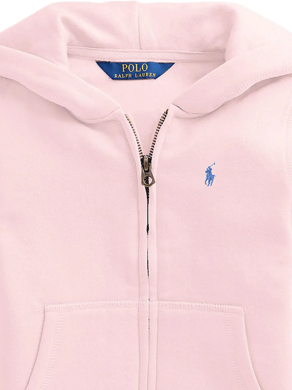 POLO RALPH LAUREN KIDS embroidered-logo zip-up hoodie - Rosa