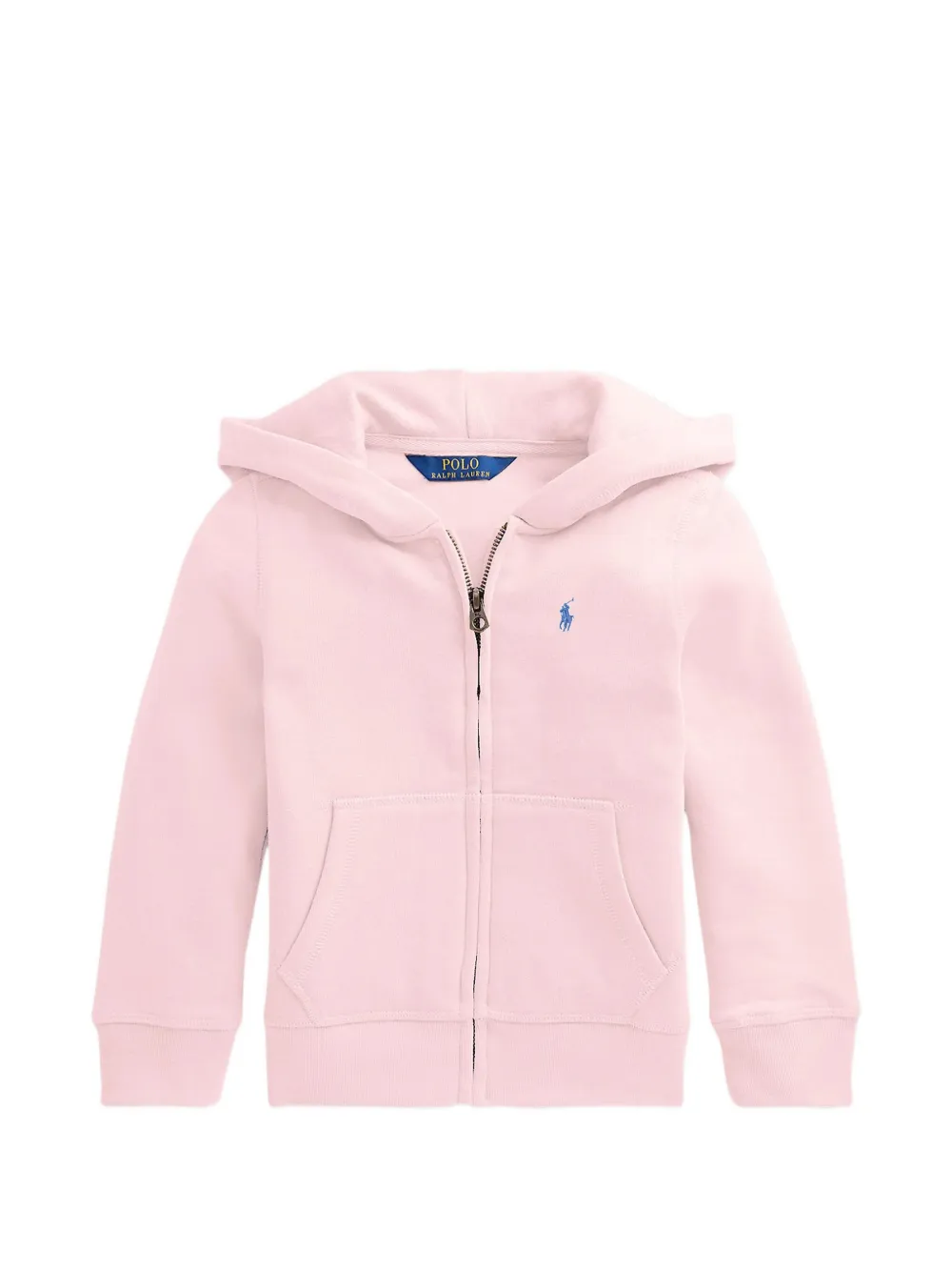 POLO RALPH LAUREN KIDS embroidered-logo zip-up hoodie - Rosa