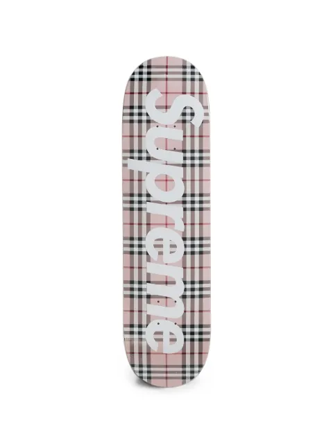 Supreme x Burberry check-print logo-print skateboard deck