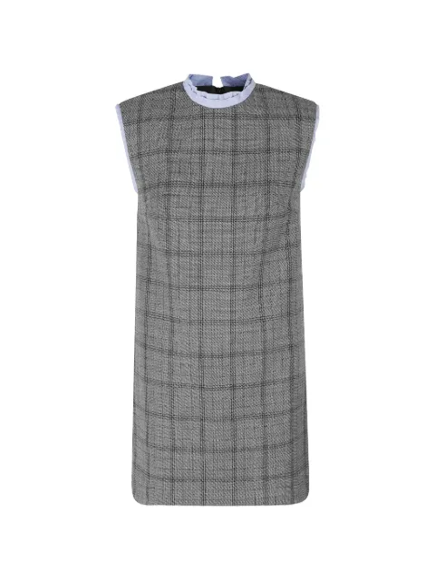 Tela check-pattern ruffled-trim mini dress