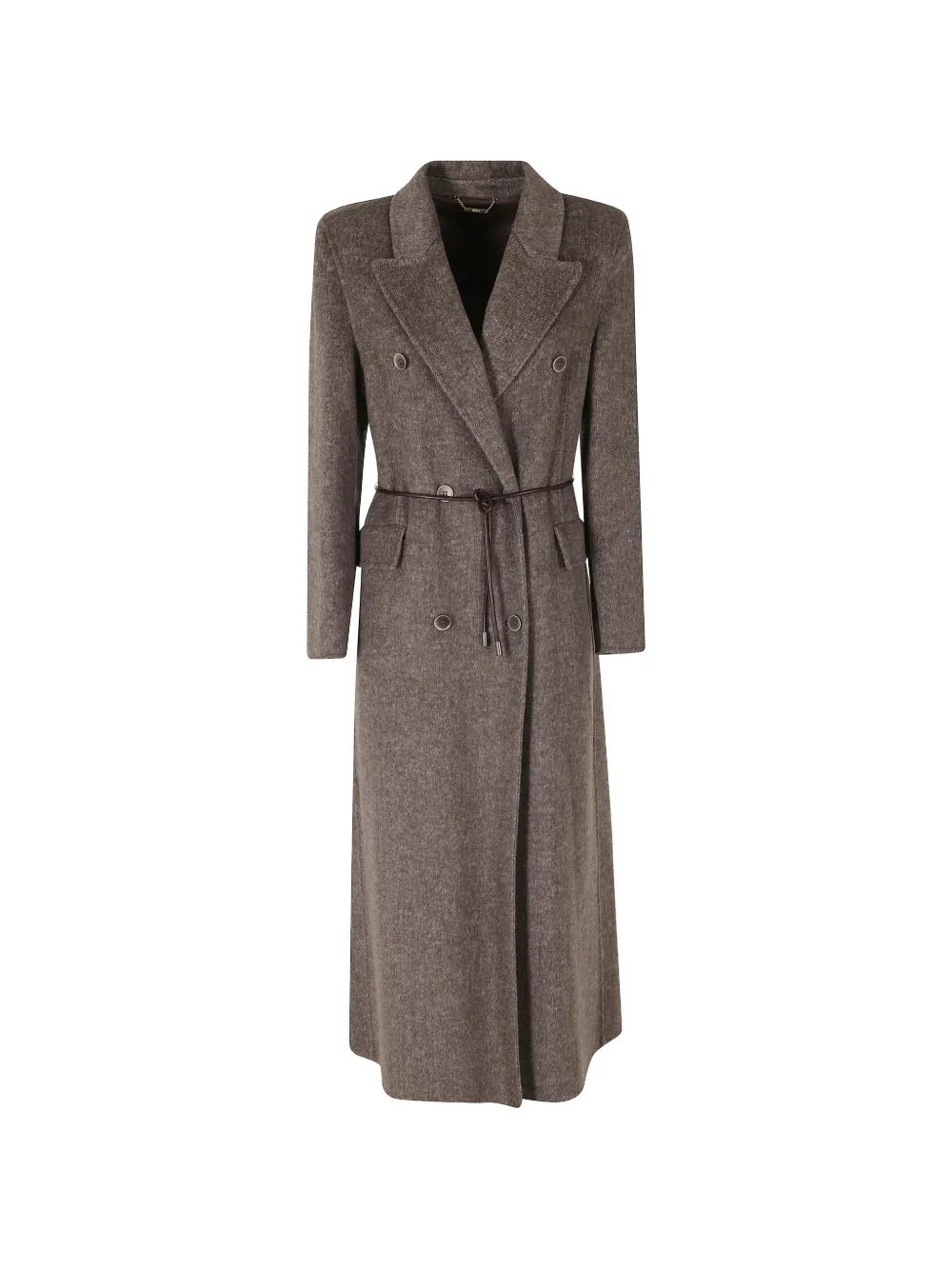 Seventy double-breasted belted coat - Marrone