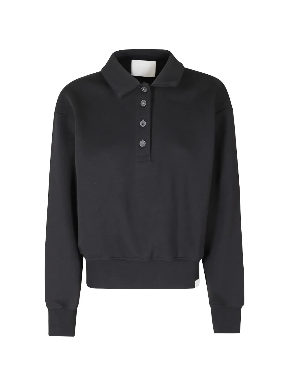 WOC long-sleeve polo top - Schwarz