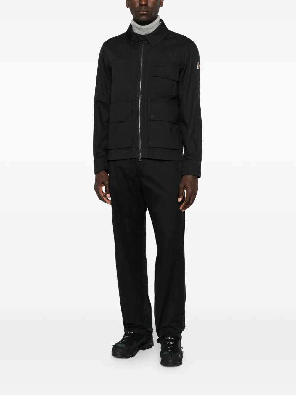 Moncler Grenoble Shirtjack met meerdere zakken en rits Zwart