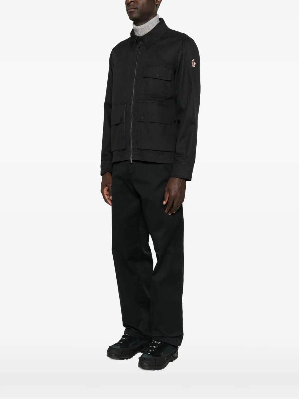 Moncler Grenoble Shirtjack met meerdere zakken en rits Zwart