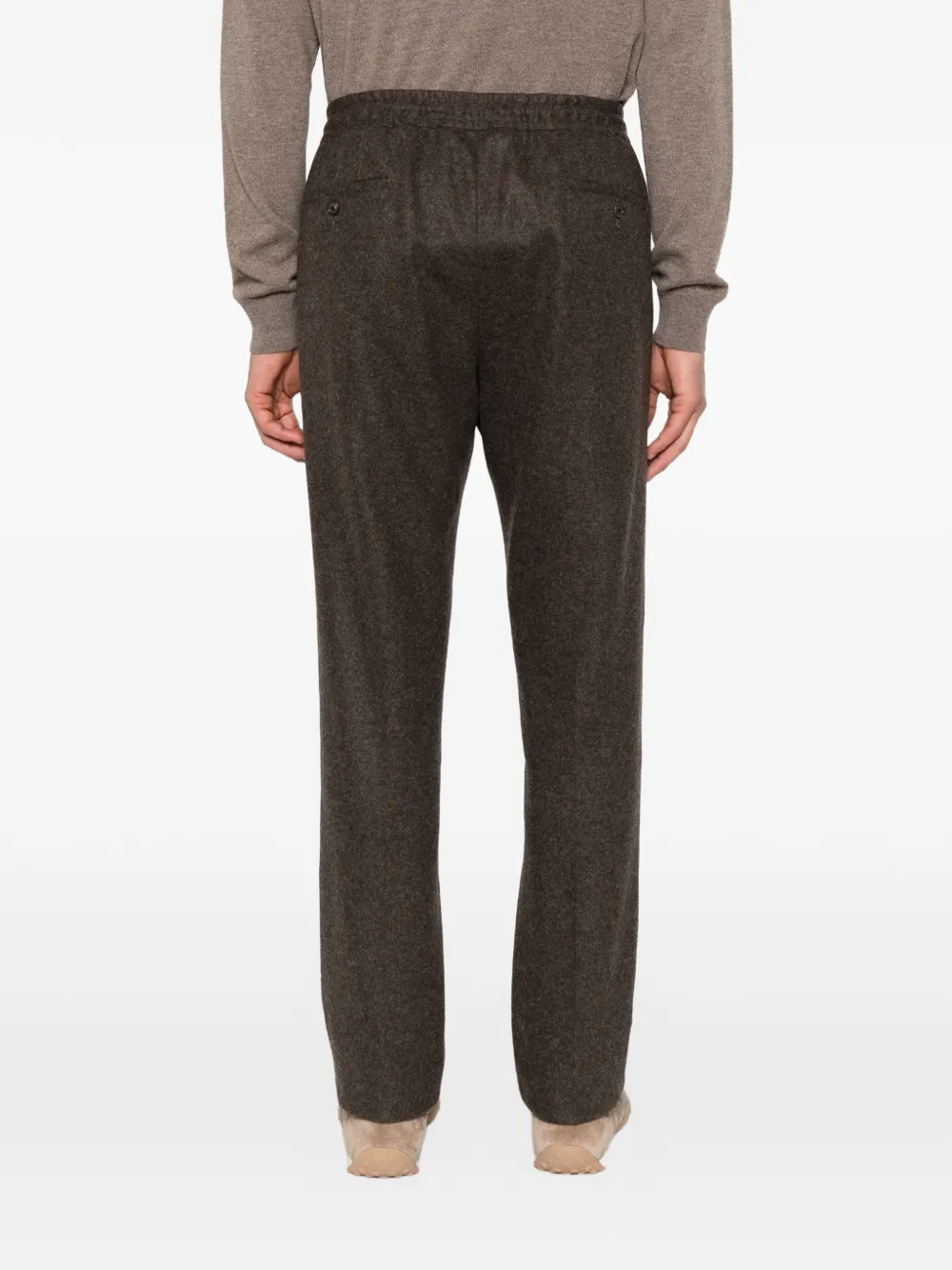 Corneliani Plooibroek met trekkoordtaille Bruin
