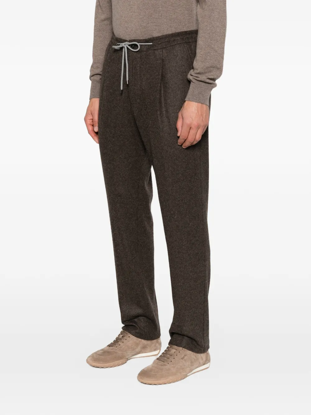 Corneliani Plooibroek met trekkoordtaille Bruin