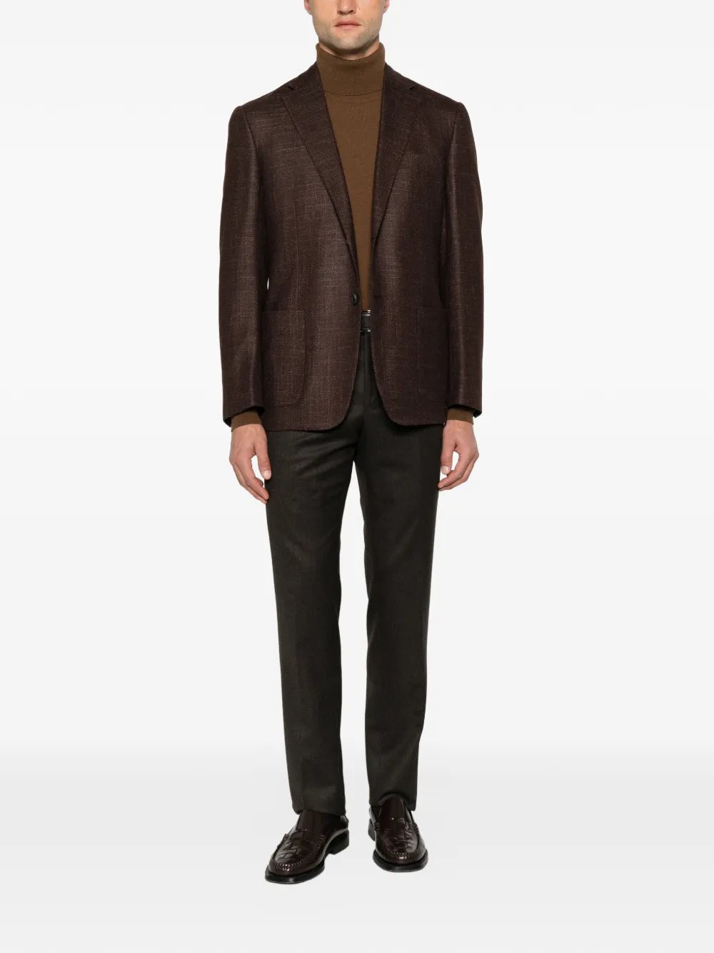 Corneliani textured-finish single-breasted blazer