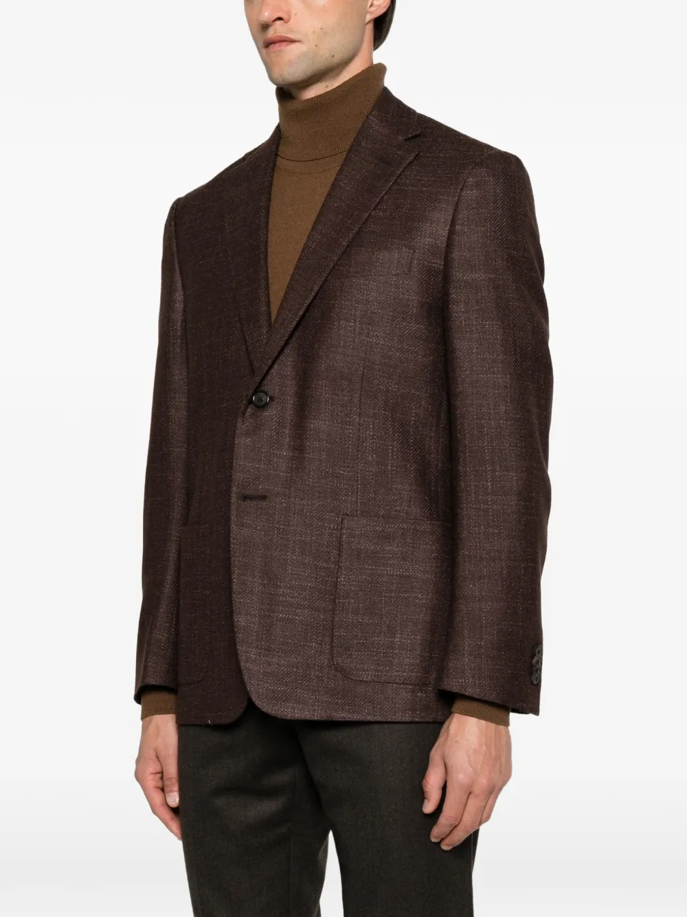 Corneliani textured-finish single-breasted blazer Bruin