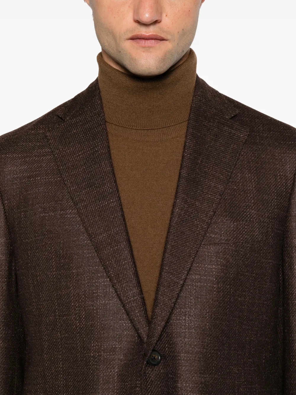 Corneliani textured-finish single-breasted blazer Bruin