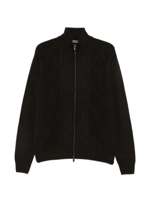 Corneliani cable-knit diamond-pattern cardigan