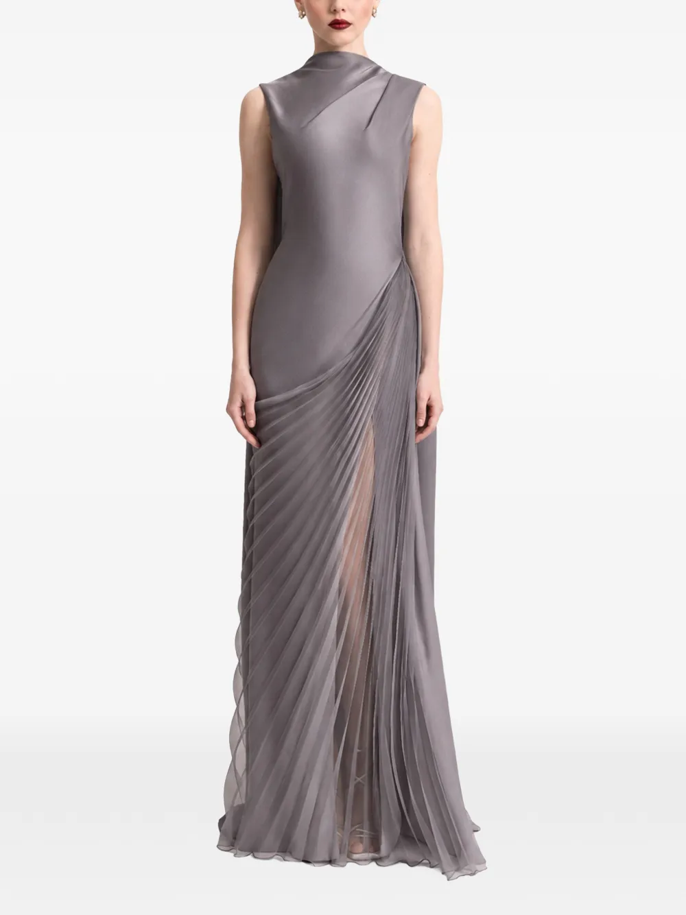 Gemy Maalouf asymmetrical pleated dress Grijs