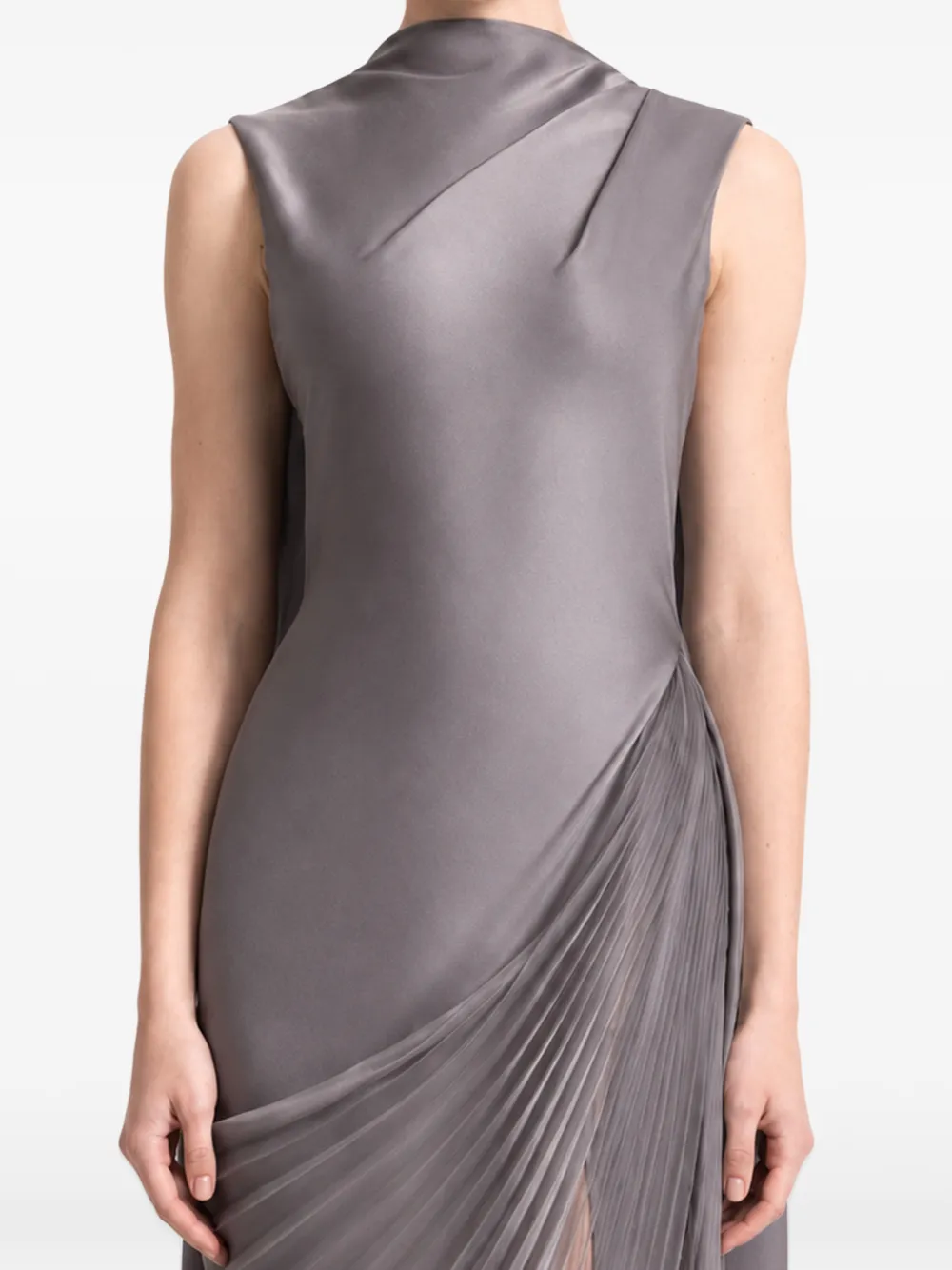 Gemy Maalouf asymmetrical pleated dress Grijs