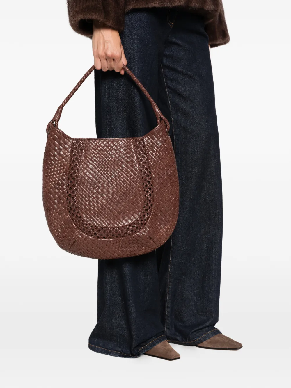 Ibeliv Lamia Woven Tote Bag In Brown