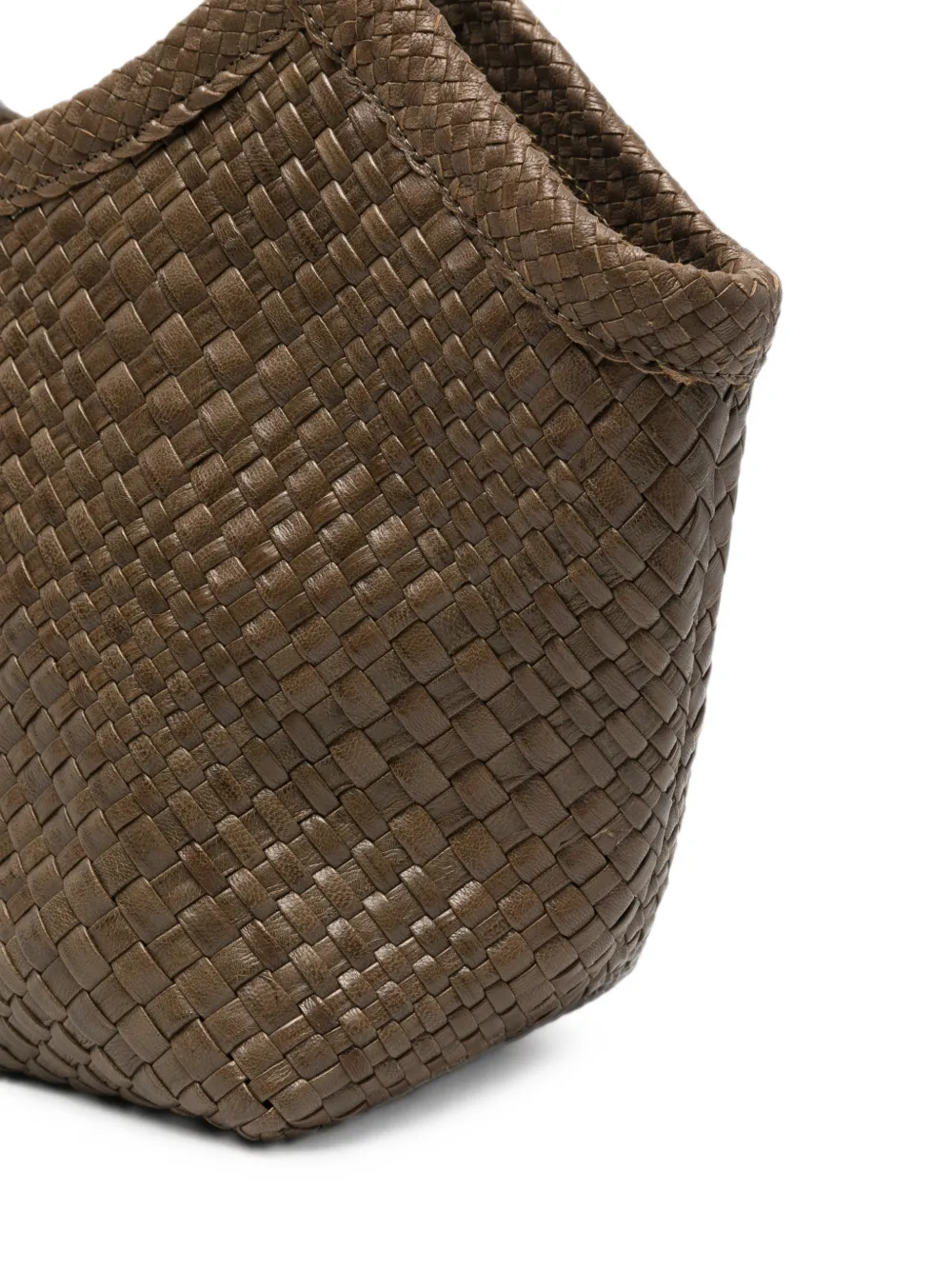 IBELIV Medium Pure geweven leren shopper Bruin