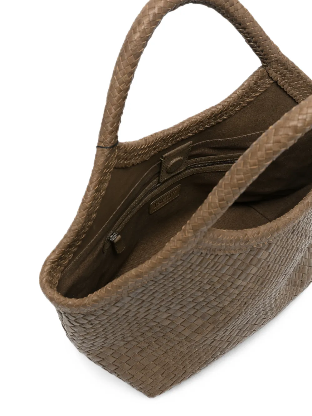 IBELIV Medium Pure geweven leren shopper Bruin