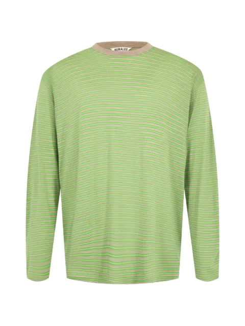 Auralee striped long-sleeved T-shirt