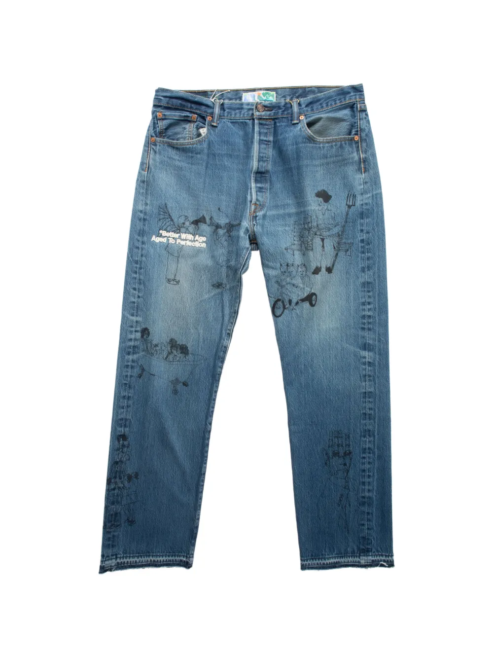 Better with Age Gene graphic-print straight-leg jeans