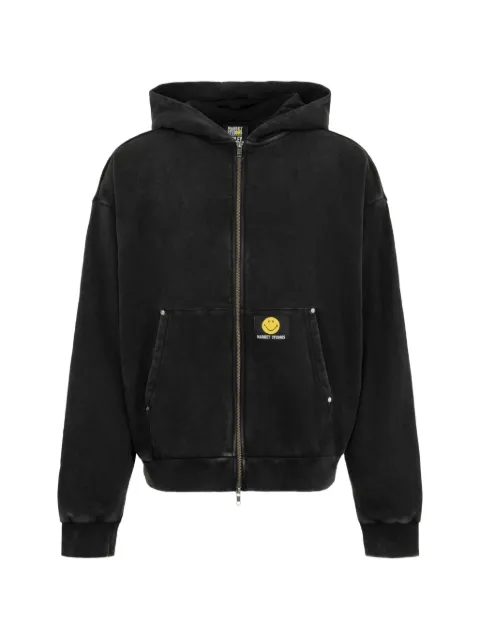 MARKET Smiley embroidered zip-up hoodie