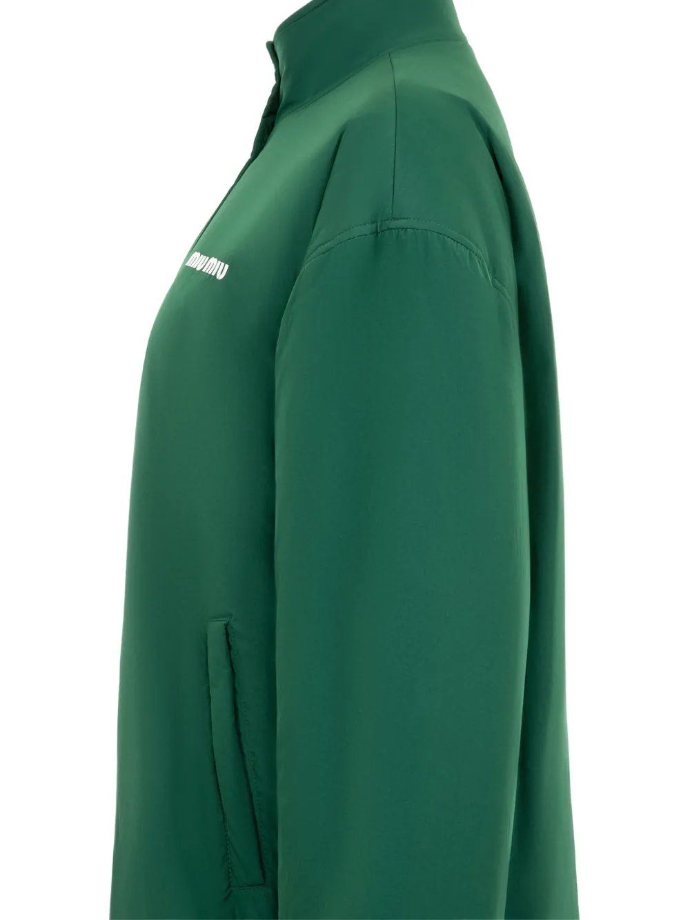 Miu Pongé en fleece jack Groen