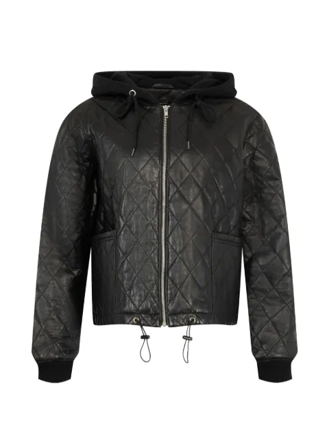 R13 quilted hooded leather jacket