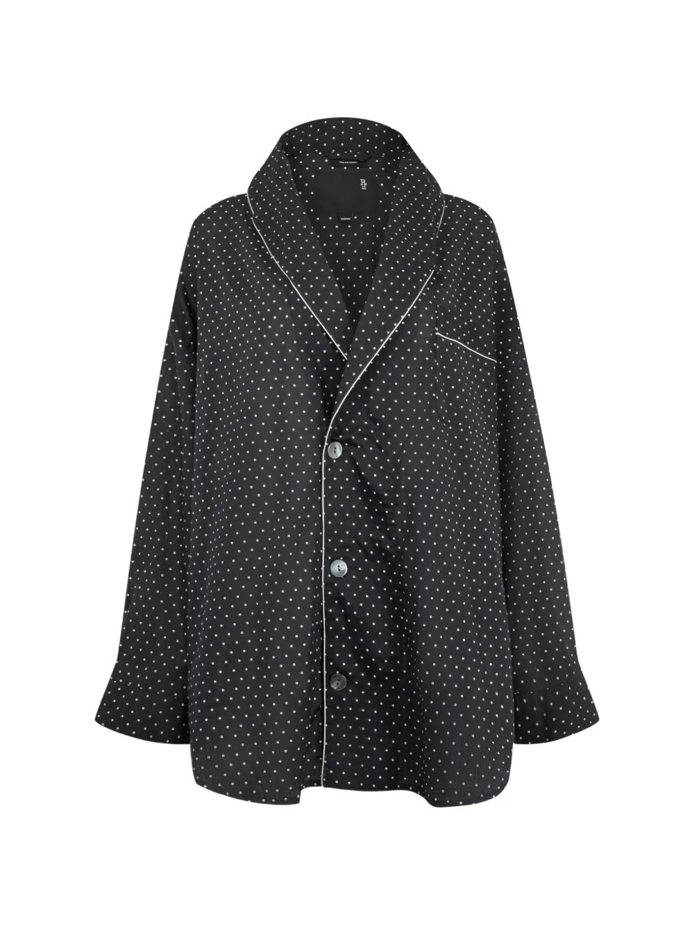 R13 polka-dot shawl-lapel shirt