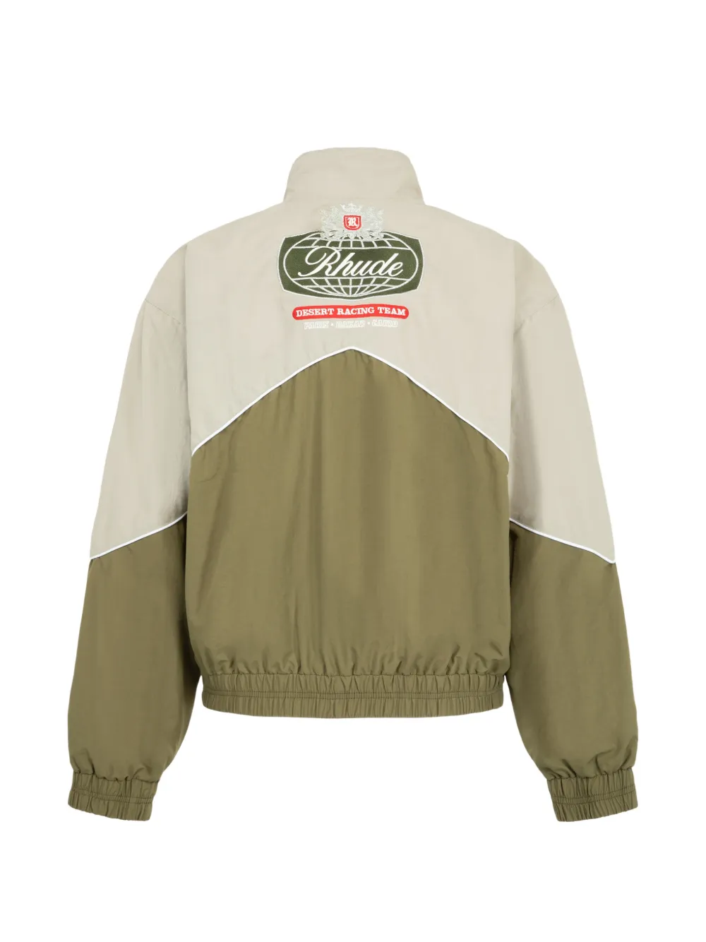 RHUDE Desert Racing jack met logo-patch Beige