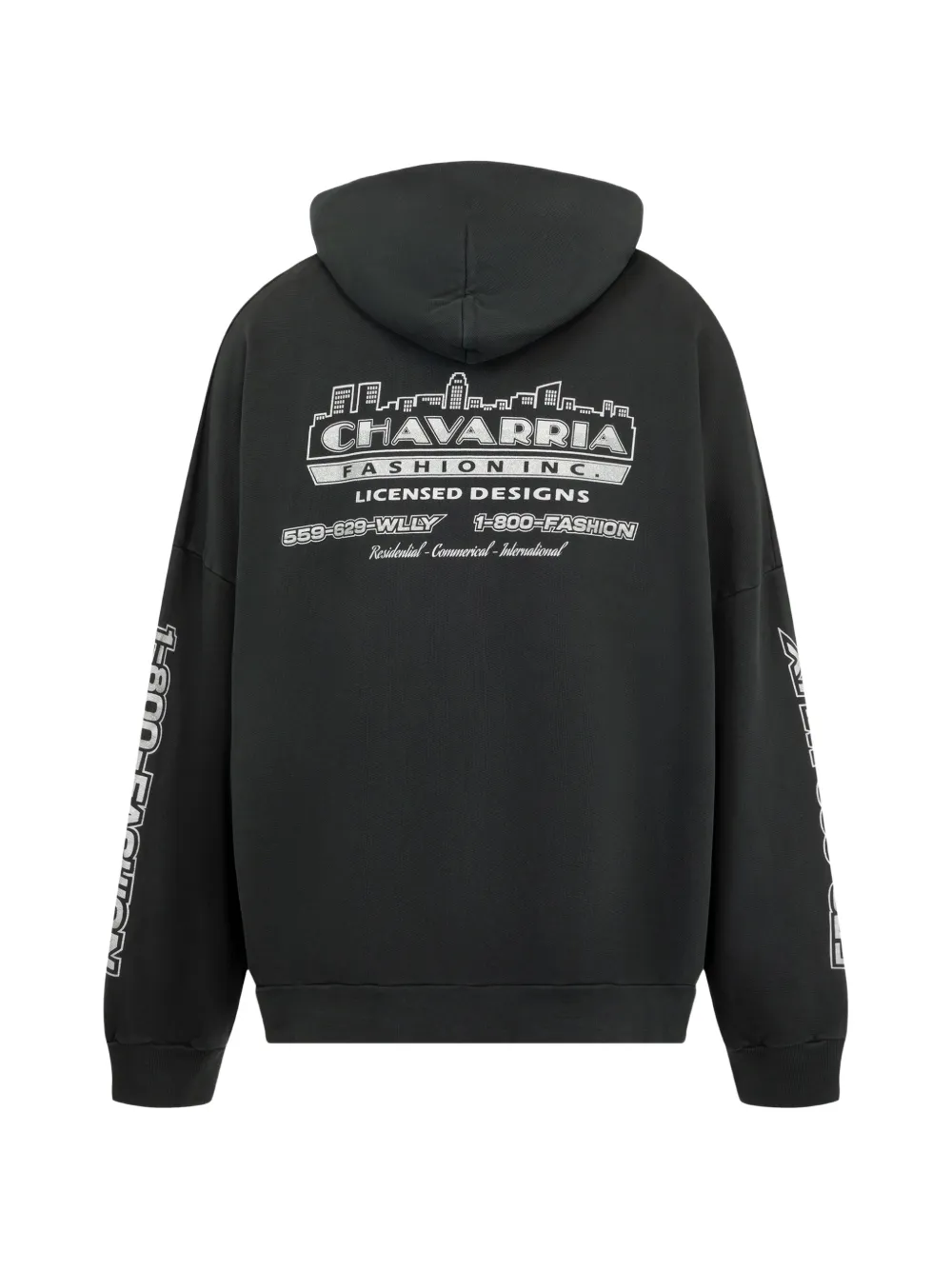 Willy Chavarria Licensed Designs hoodie Zwart