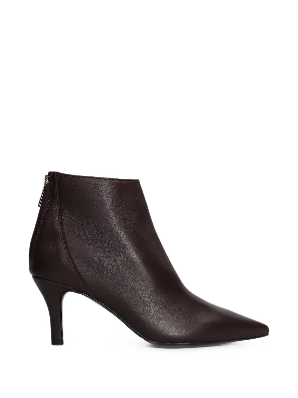 Biancadi Pointed-toe Rear-zip Ankle Boots In Brown