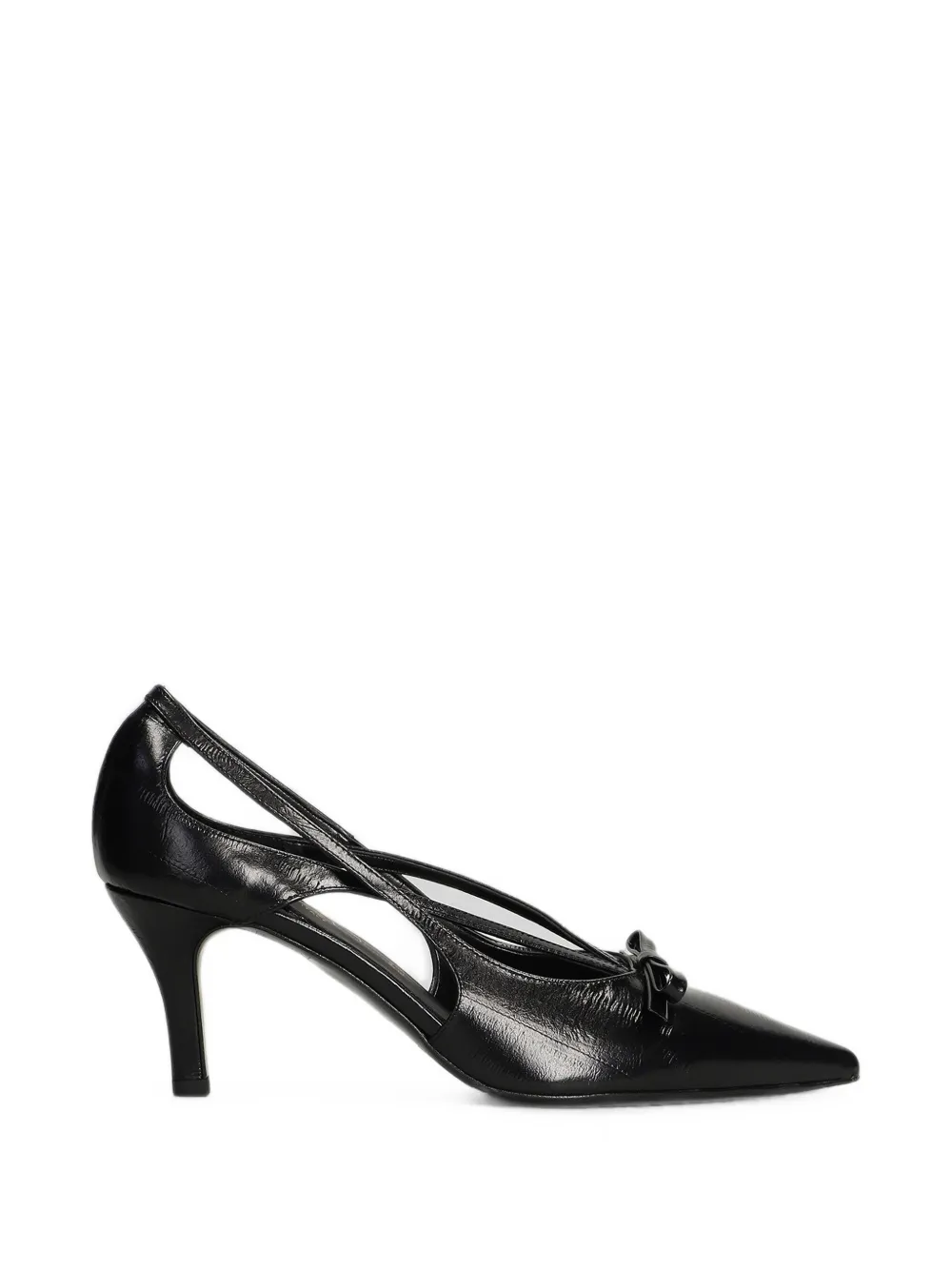 Biancadi Bow-detail Cutout Pumps In Black