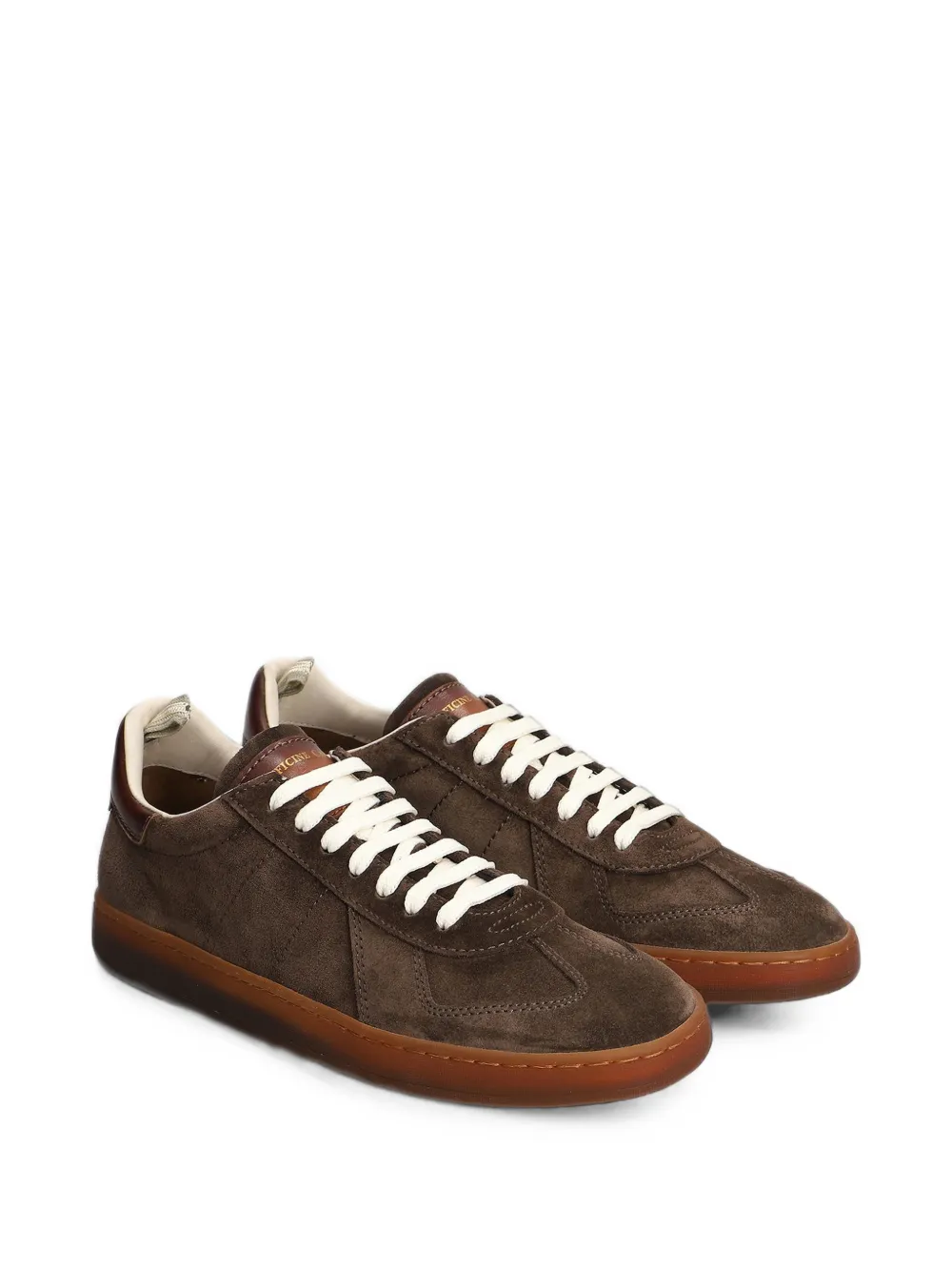 Officine Creative Militia 002 suede leather-panelled sneakers Bruin