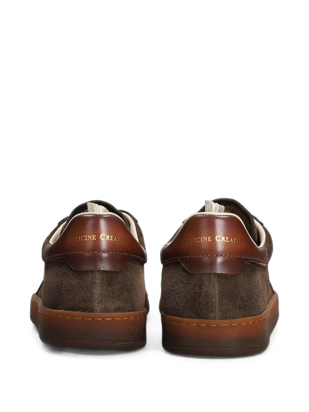 Officine Creative Militia 002 suede leather-panelled sneakers Bruin