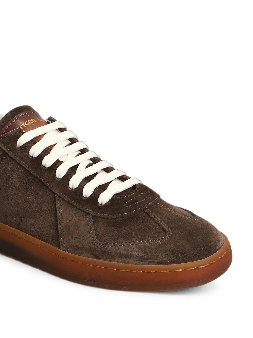 Officine Creative Militia 002 suede leather-panelled sneakers Bruin