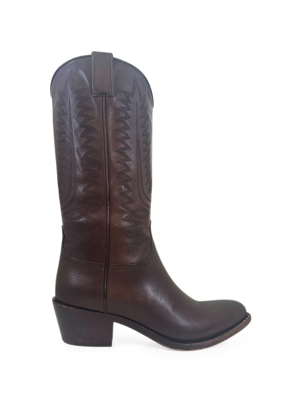 Sartore Embroidered Leather Cowboy Boots In Brown