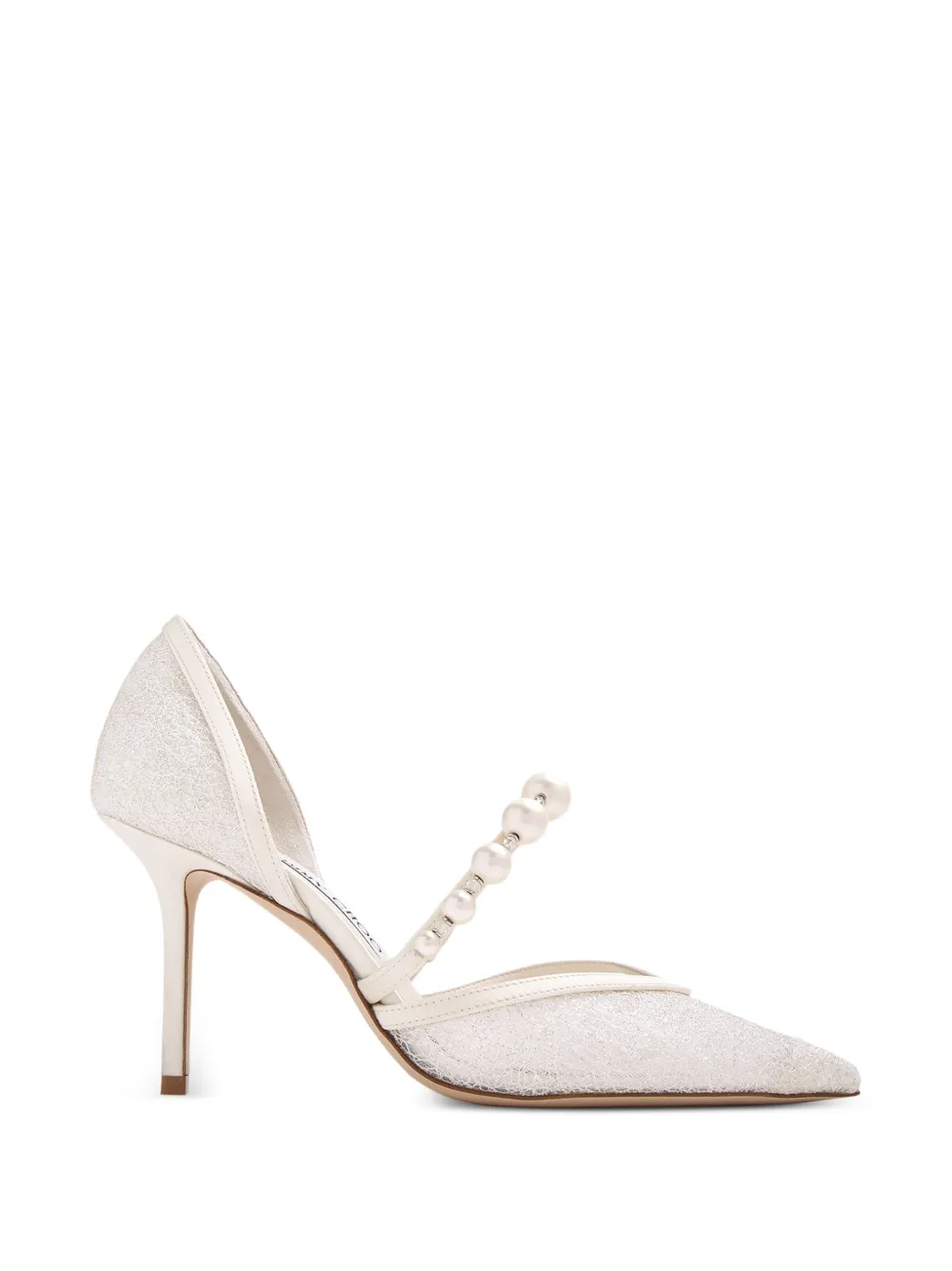 Jimmy Choo pearl-embellished lace pumps - Toni neutri