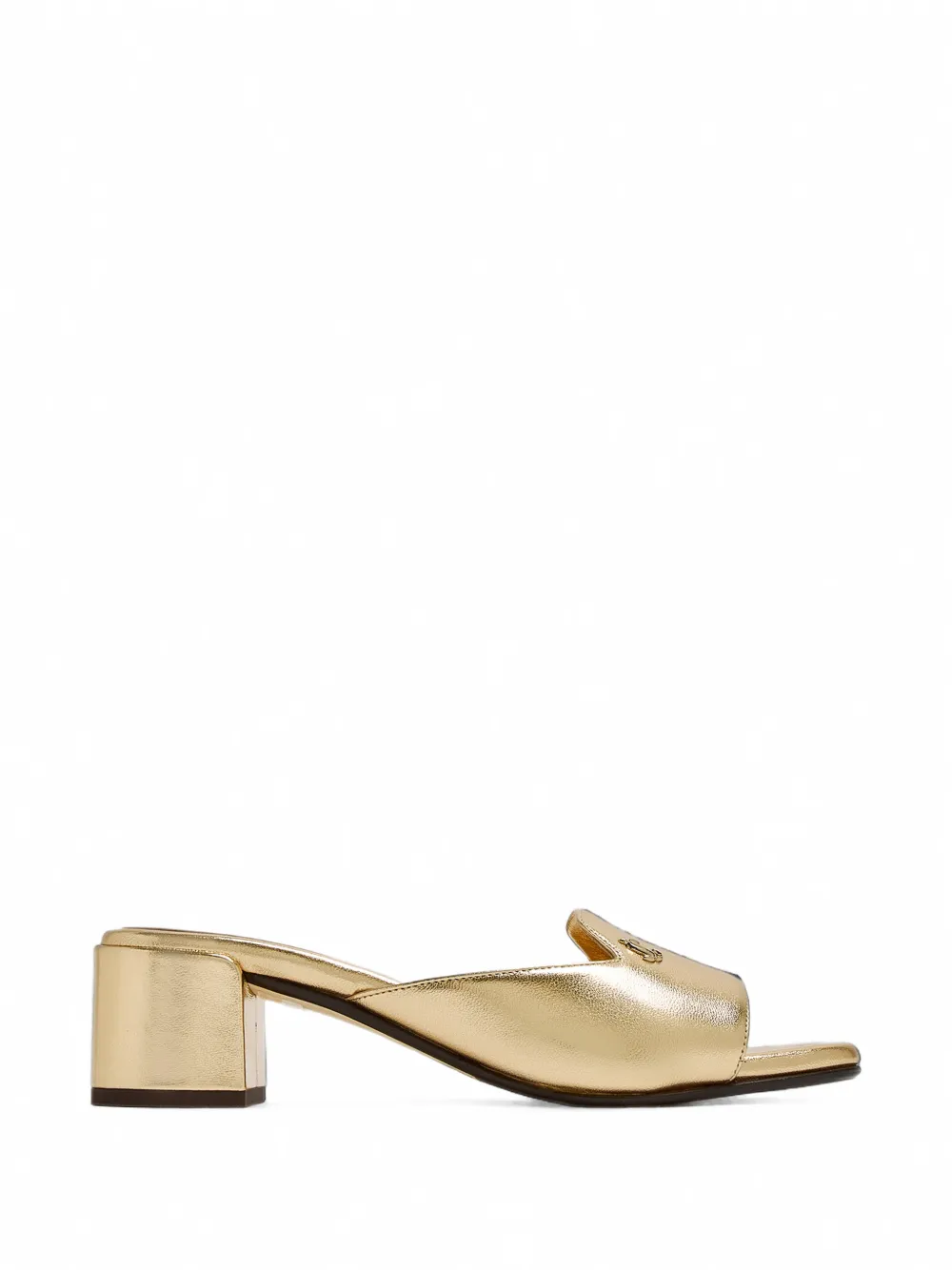 Jimmy Choo logo-plaque metallic sandals