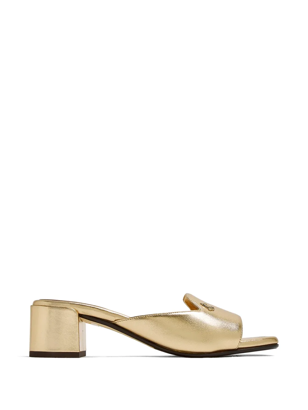 Jimmy Choo logo-plaque metallic sandals - Oro