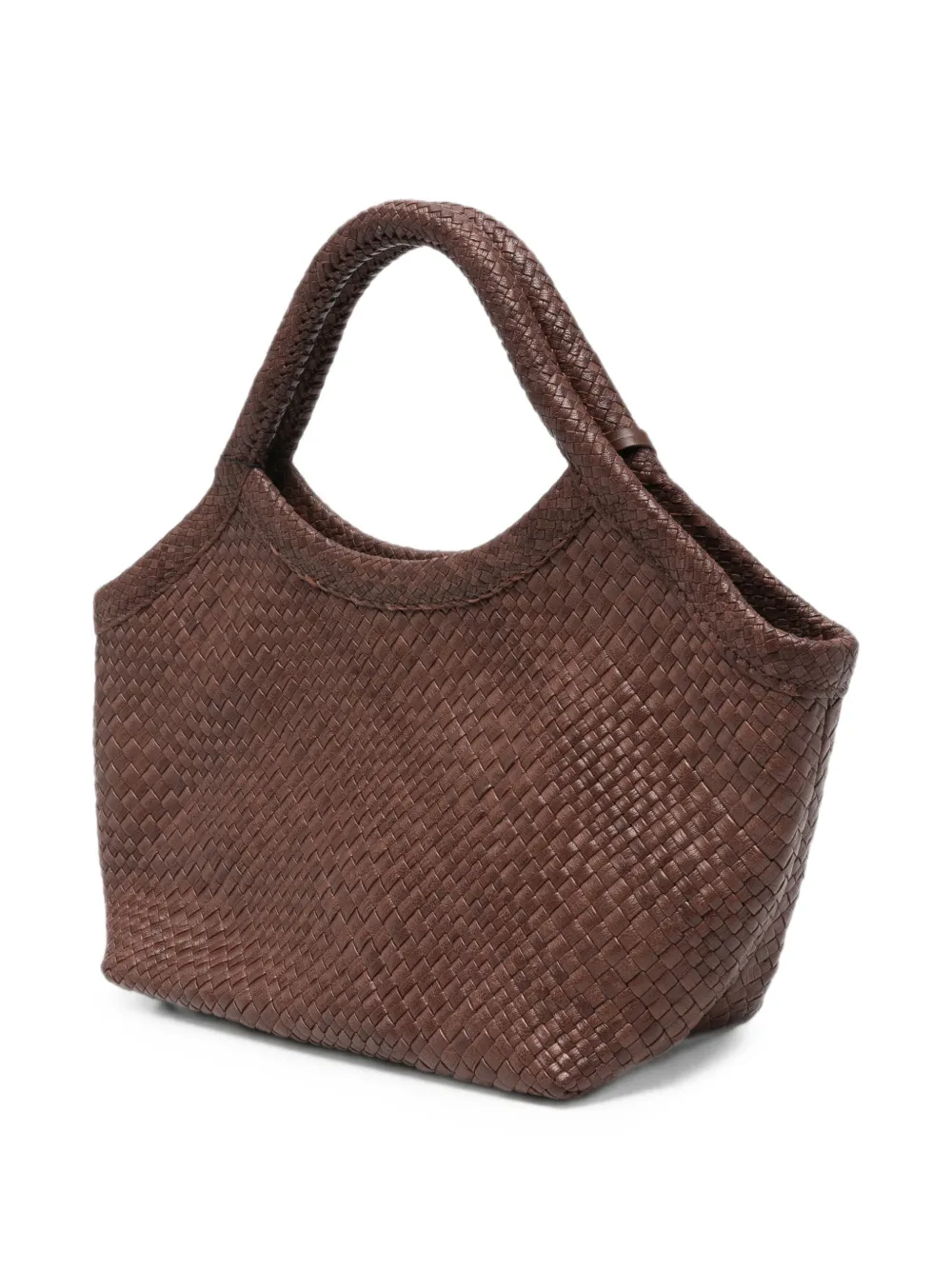 IBELIV Medium Pure geweven leren shopper Bruin