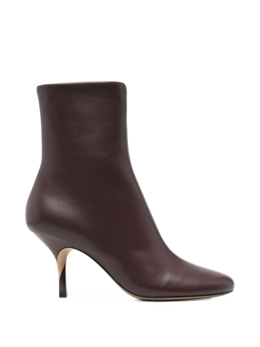 Jacquemus Pointed-toe Leather Ankle Boots In Brown