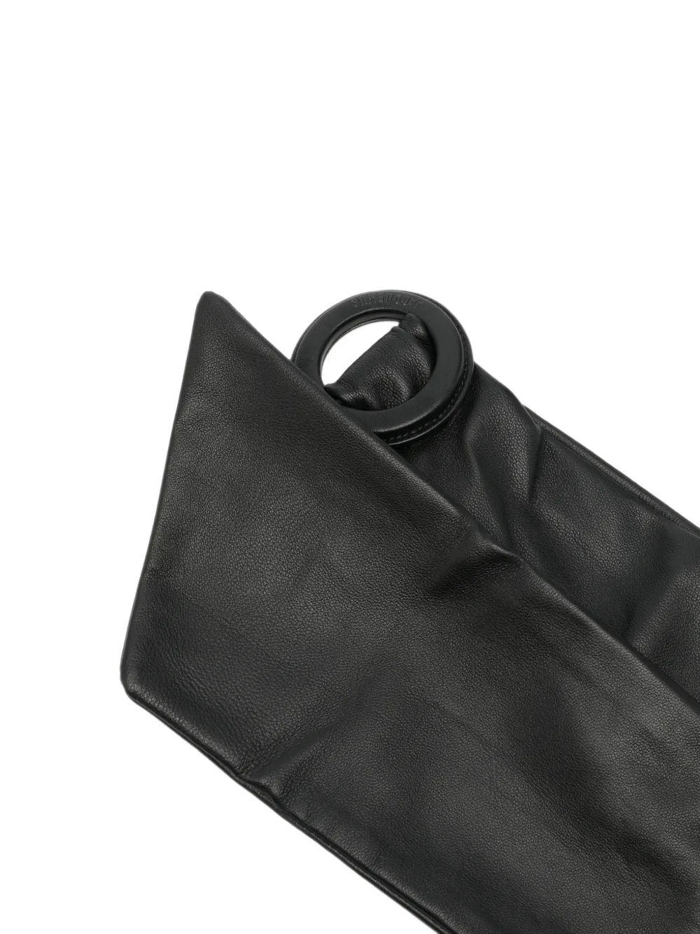 Jacquemus Leren riem met gedraaid detail Zwart