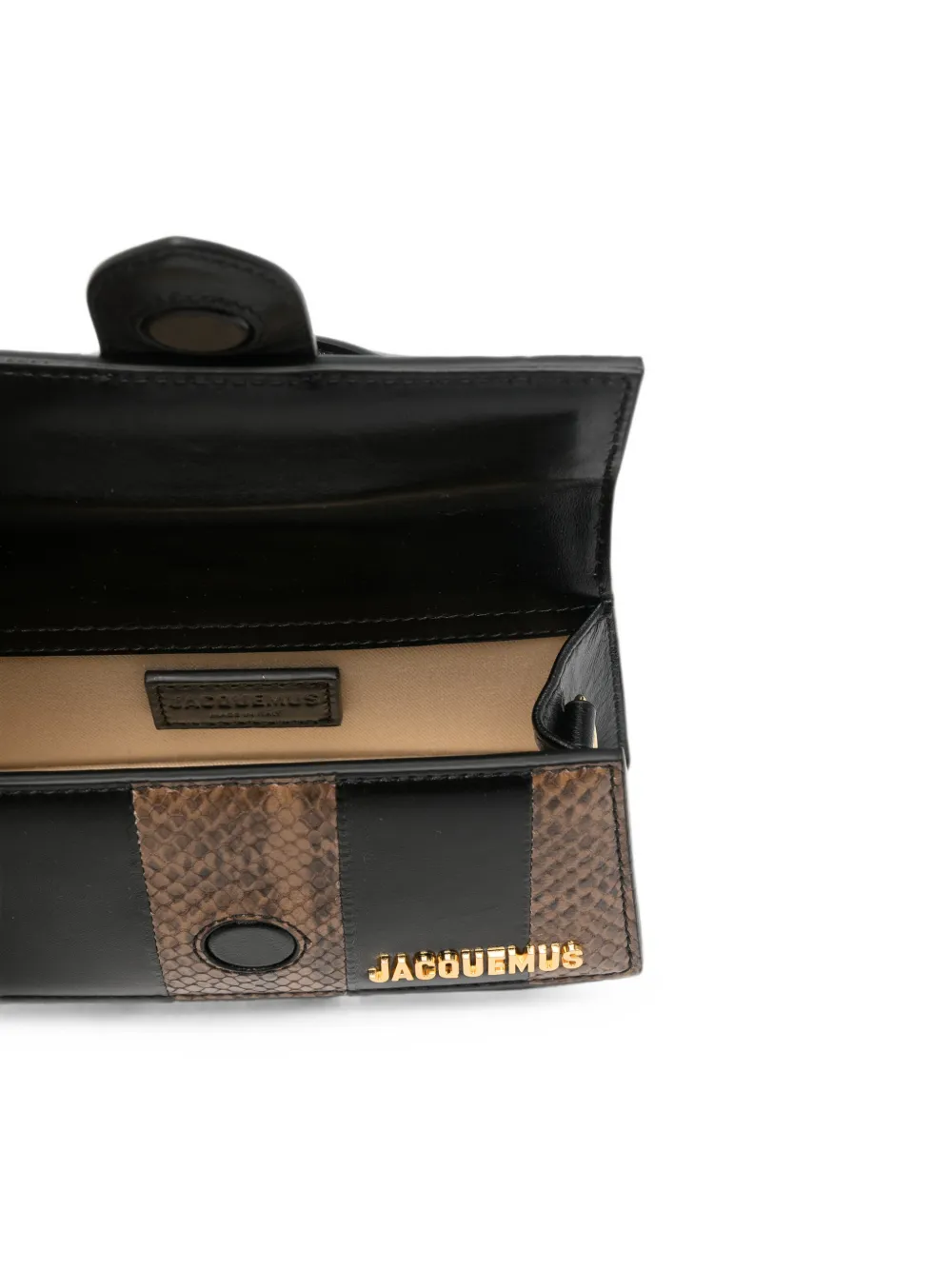 Jacquemus Le Bambino mini-tas met slangen-effect Zwart