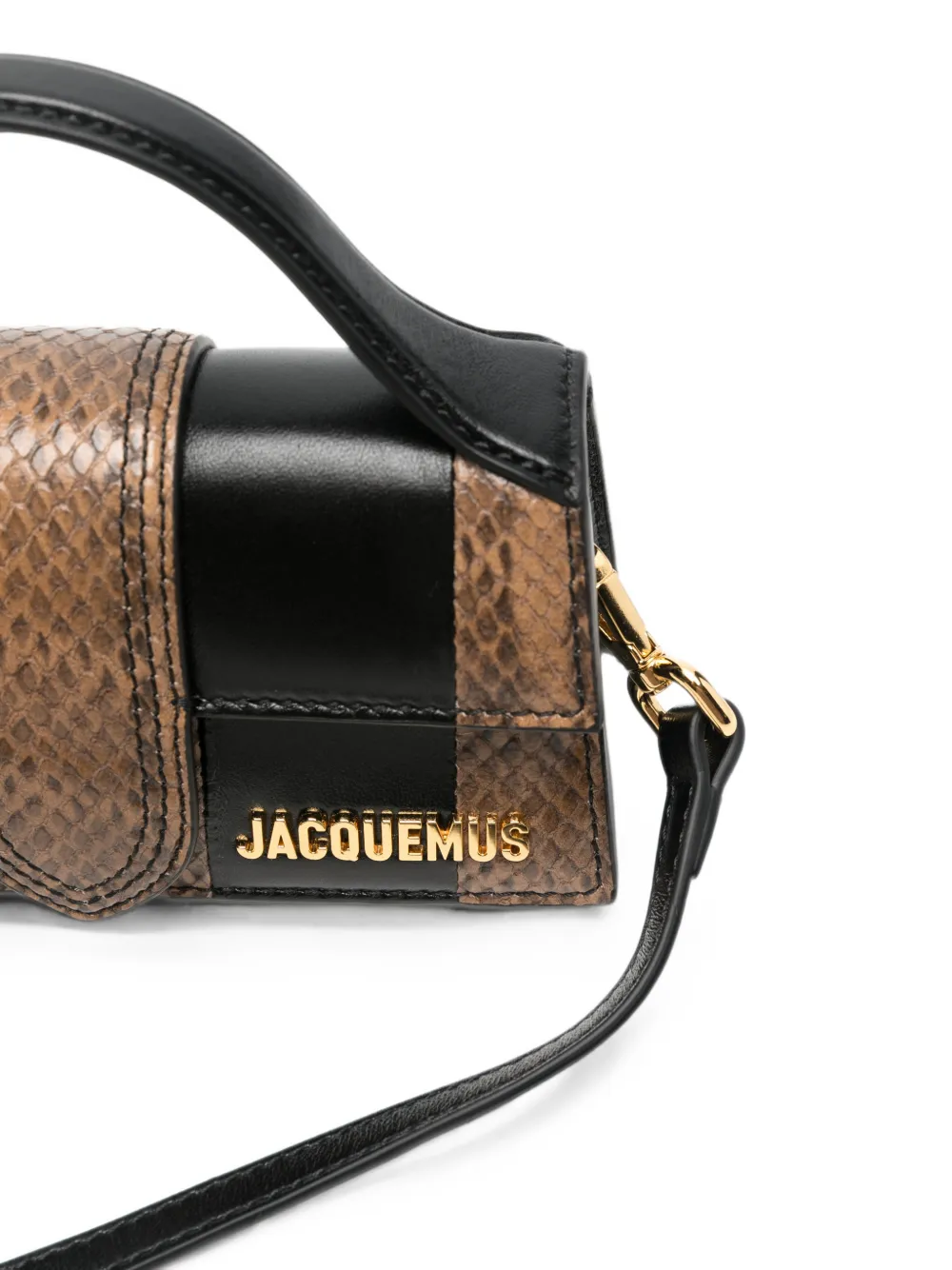 Jacquemus Le Bambino mini-tas met slangen-effect Zwart