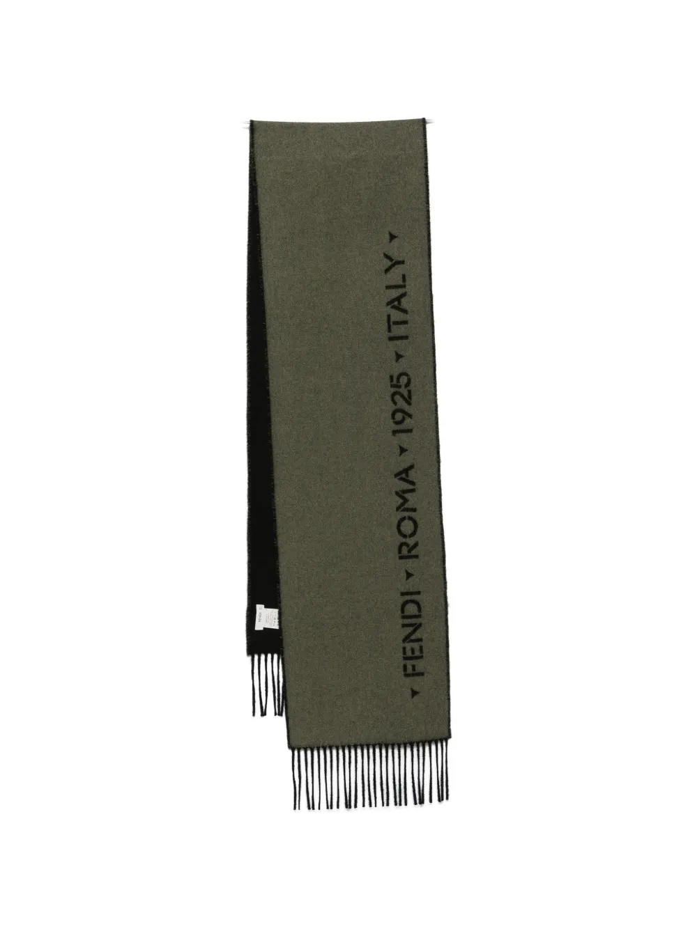 FENDI logo-print fringed scarf