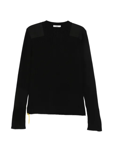 FENDI ribbed-knit shoulder-patch sweater