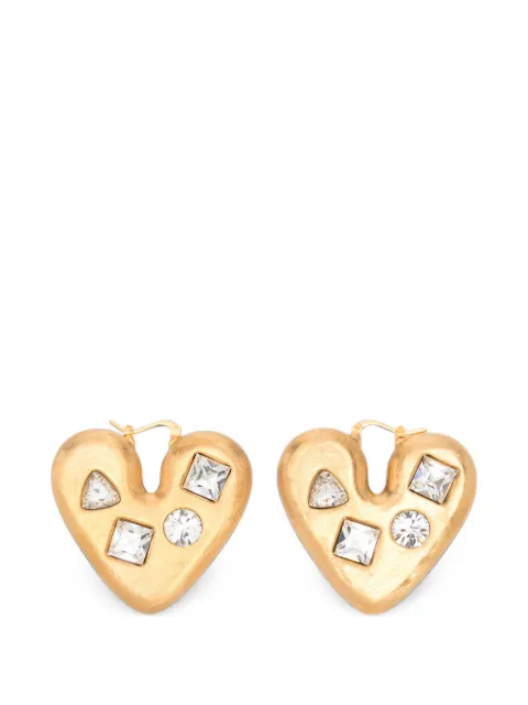 Jacquemus crystal-embellished heart-shaped earrings