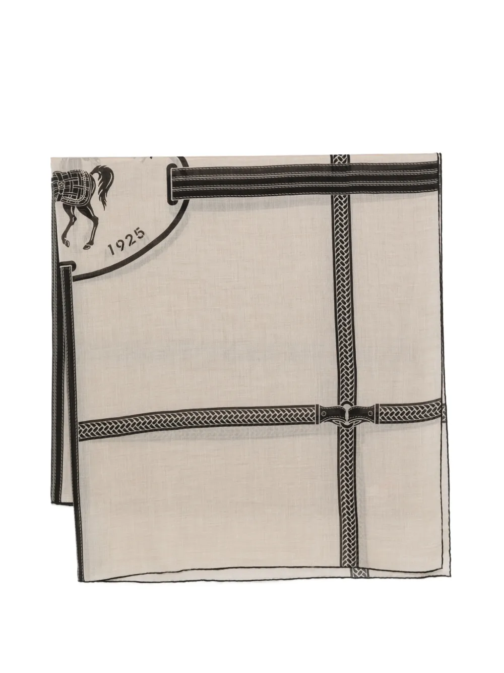 FENDI equestrian-print scarf - Toni neutri