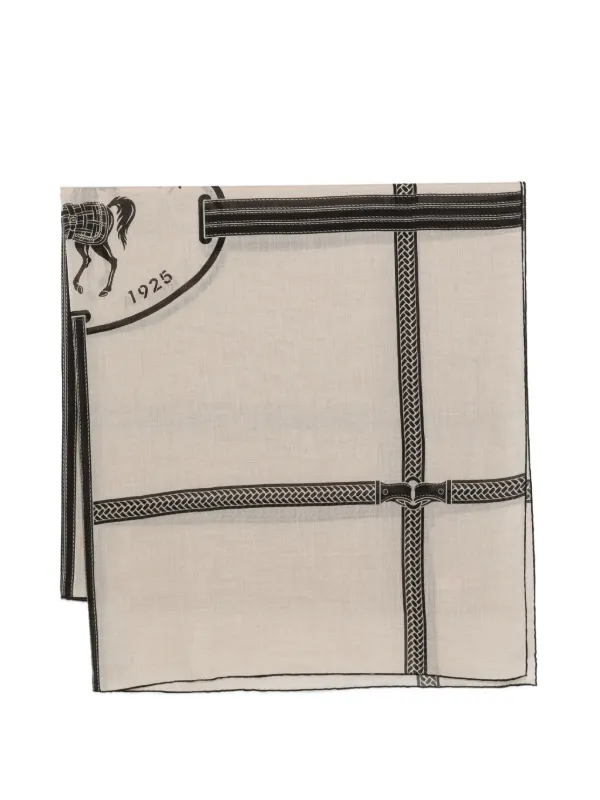 Fendi Equestrian-print Scarf in Neutrals
