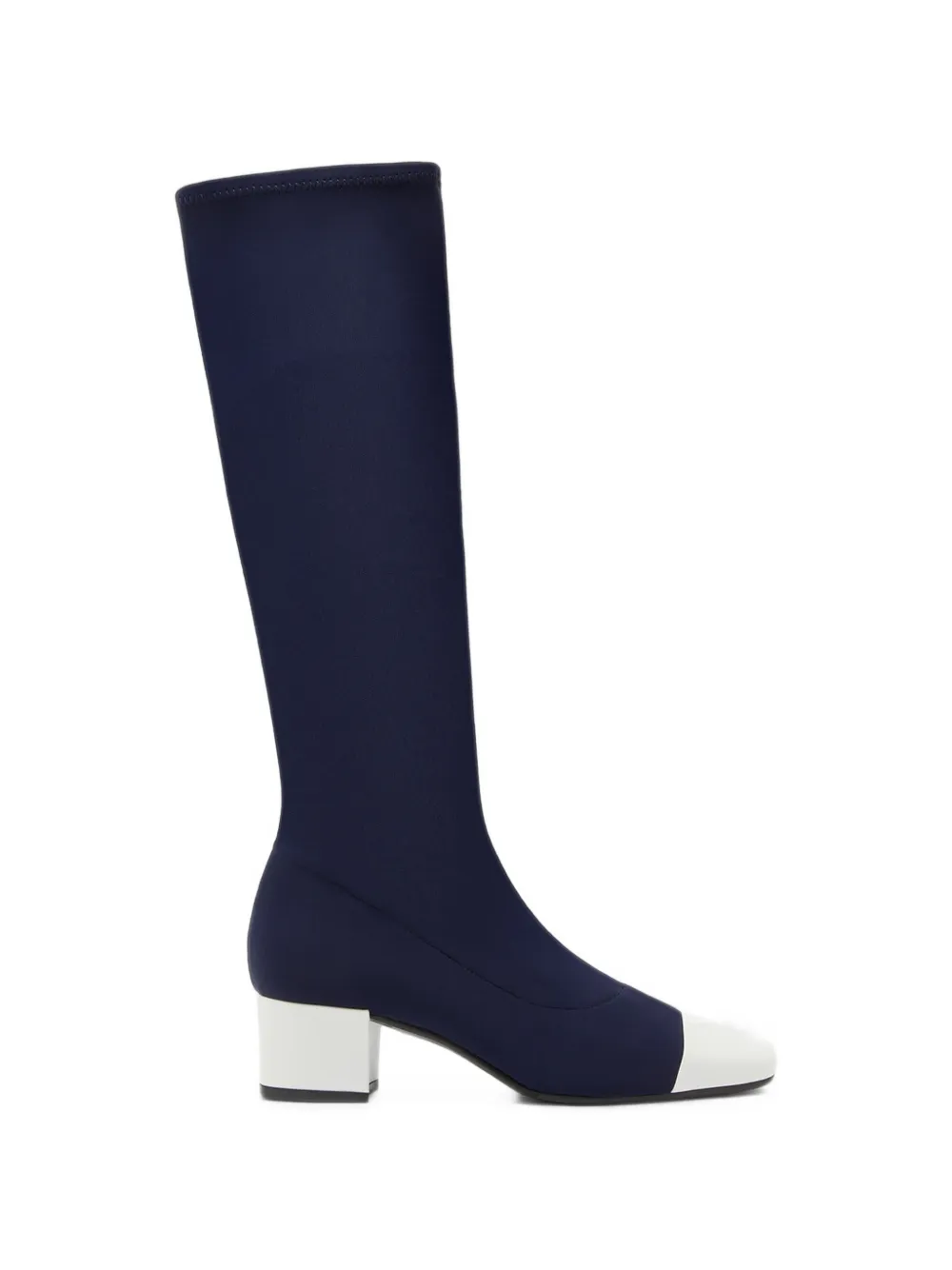 Carel Paris bottes Malaga hauteur genoux en tissu stretch - Bleu
